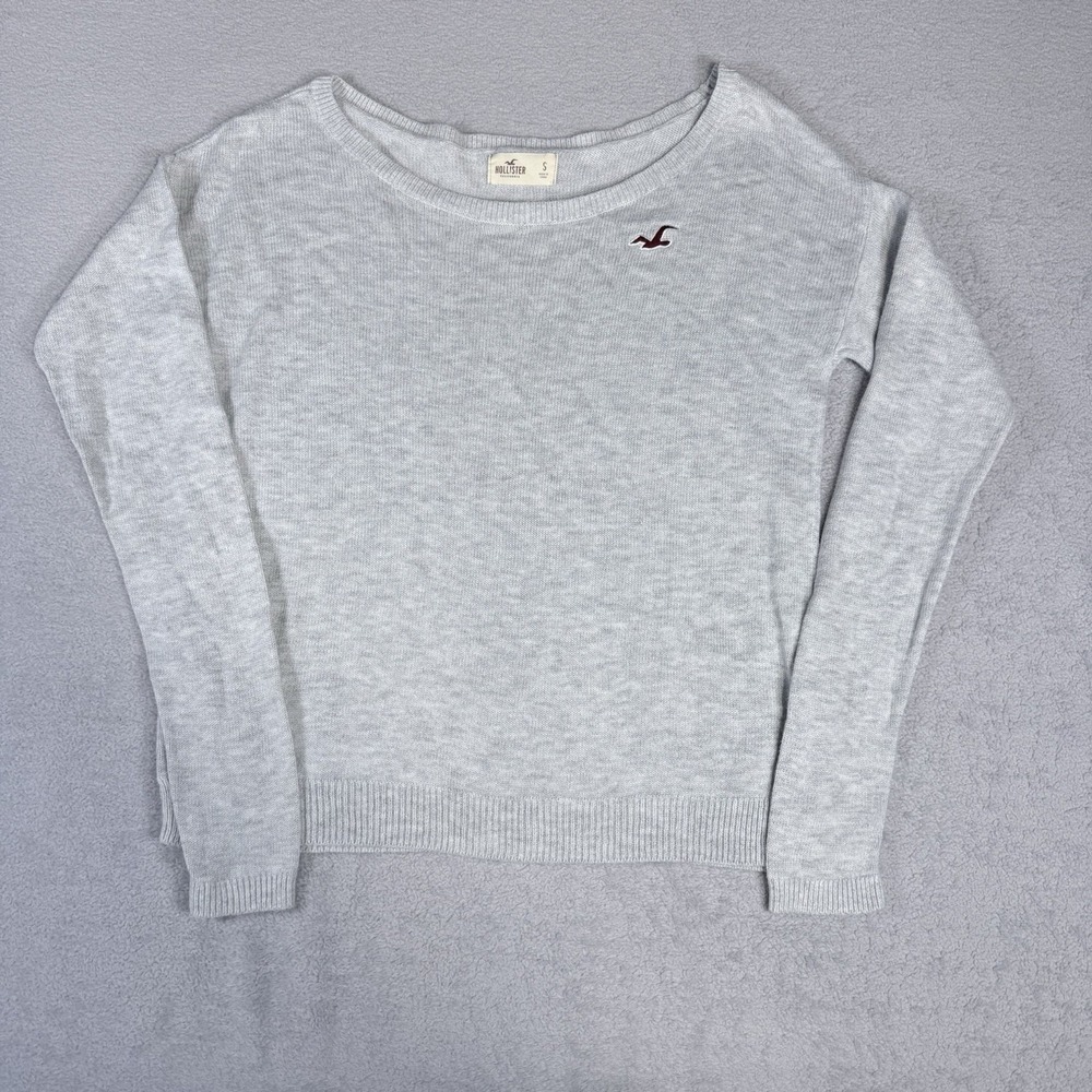 Hollister Women’s Long Sleeve Pullover Blouse Gray Small Preppy Y2K